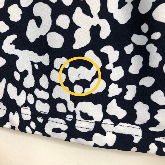 Adriana Papell | Navy & White Leopard Print Sz. 14 - Picture 9 of 14
